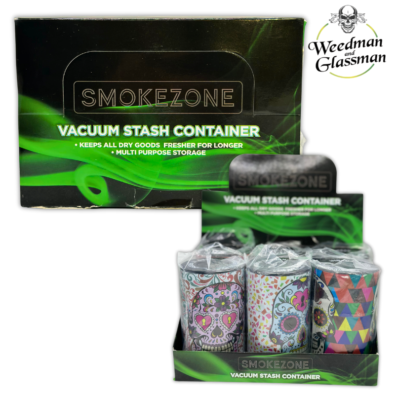 SmokeZone Vacuum Stash Container | Display Box | 6 Count
