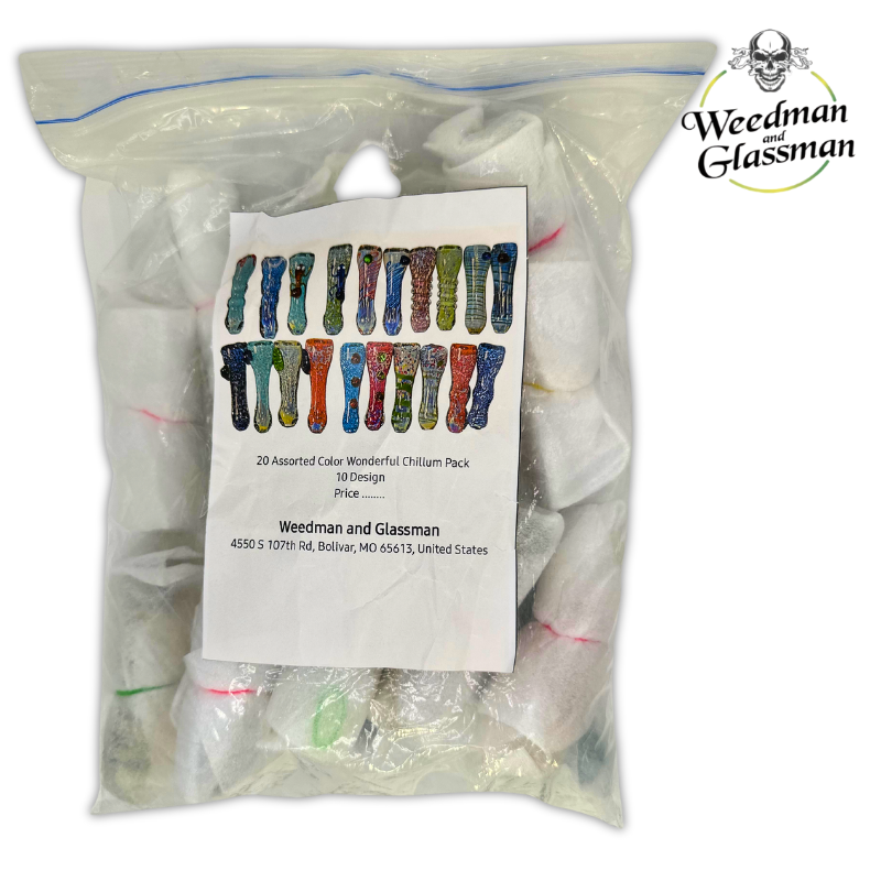 Glass One Hitters | 20 Pack Assorted | 3 inch