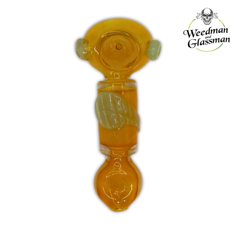 Heavy Silverfume w/ Colortube Leaf Hand Pipe | 4 inch | 5 Piece Pack