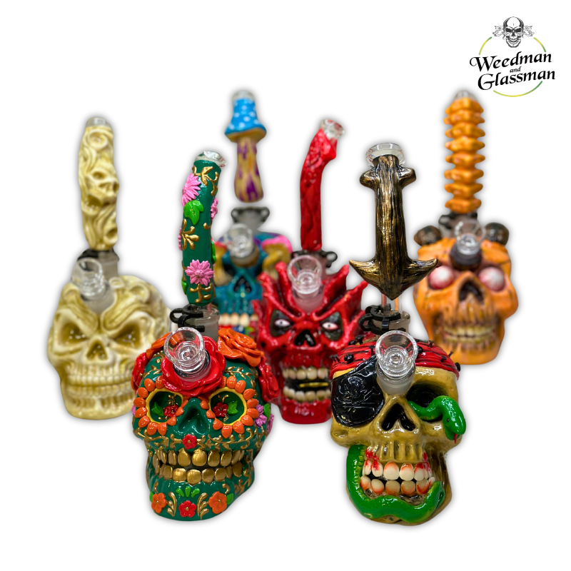 Ceramic & Glass Water Pipe | Skull Collection