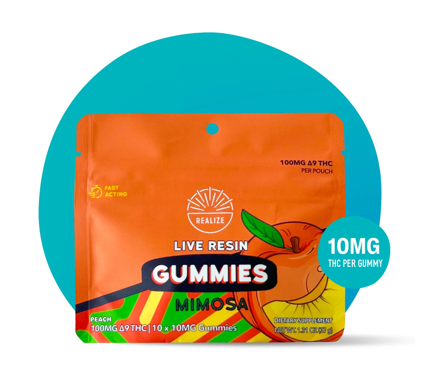 Realize | Live Resin Gummies 100MG THC | Box of 10