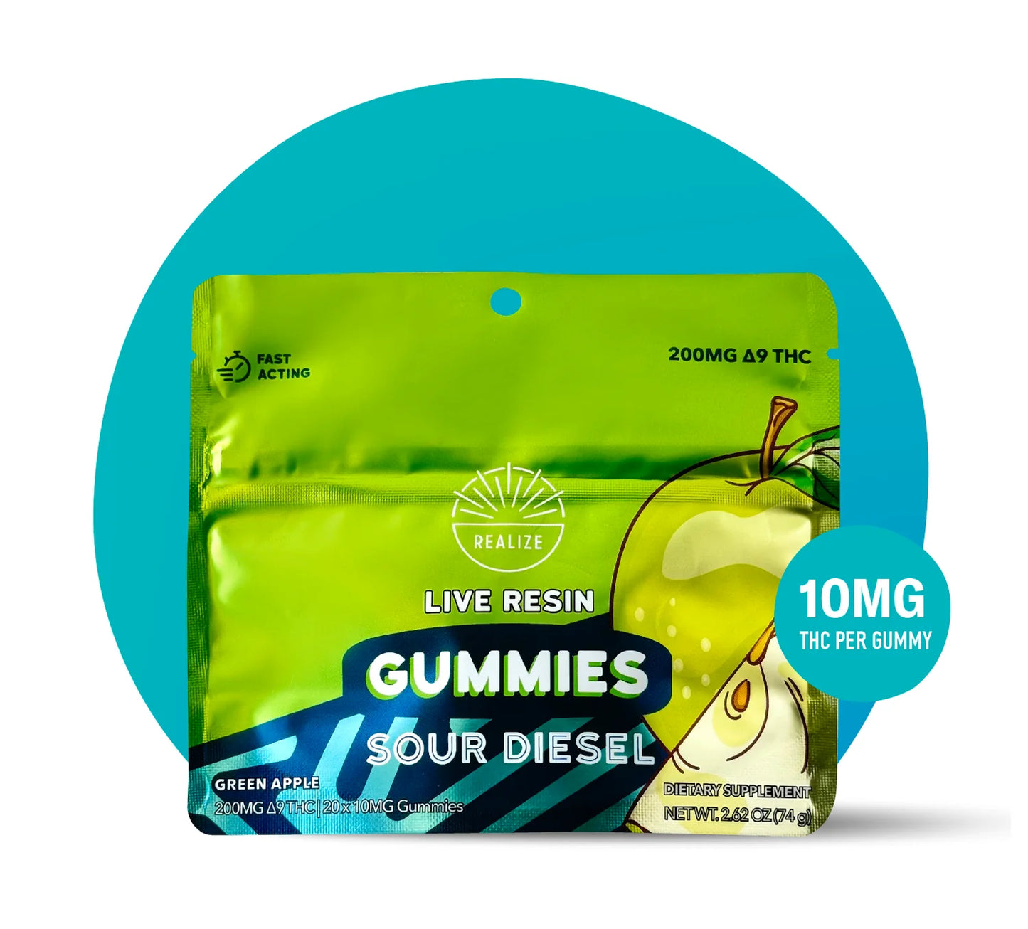 Realize | Live Resin Gummies 200MG THC | Box of 10