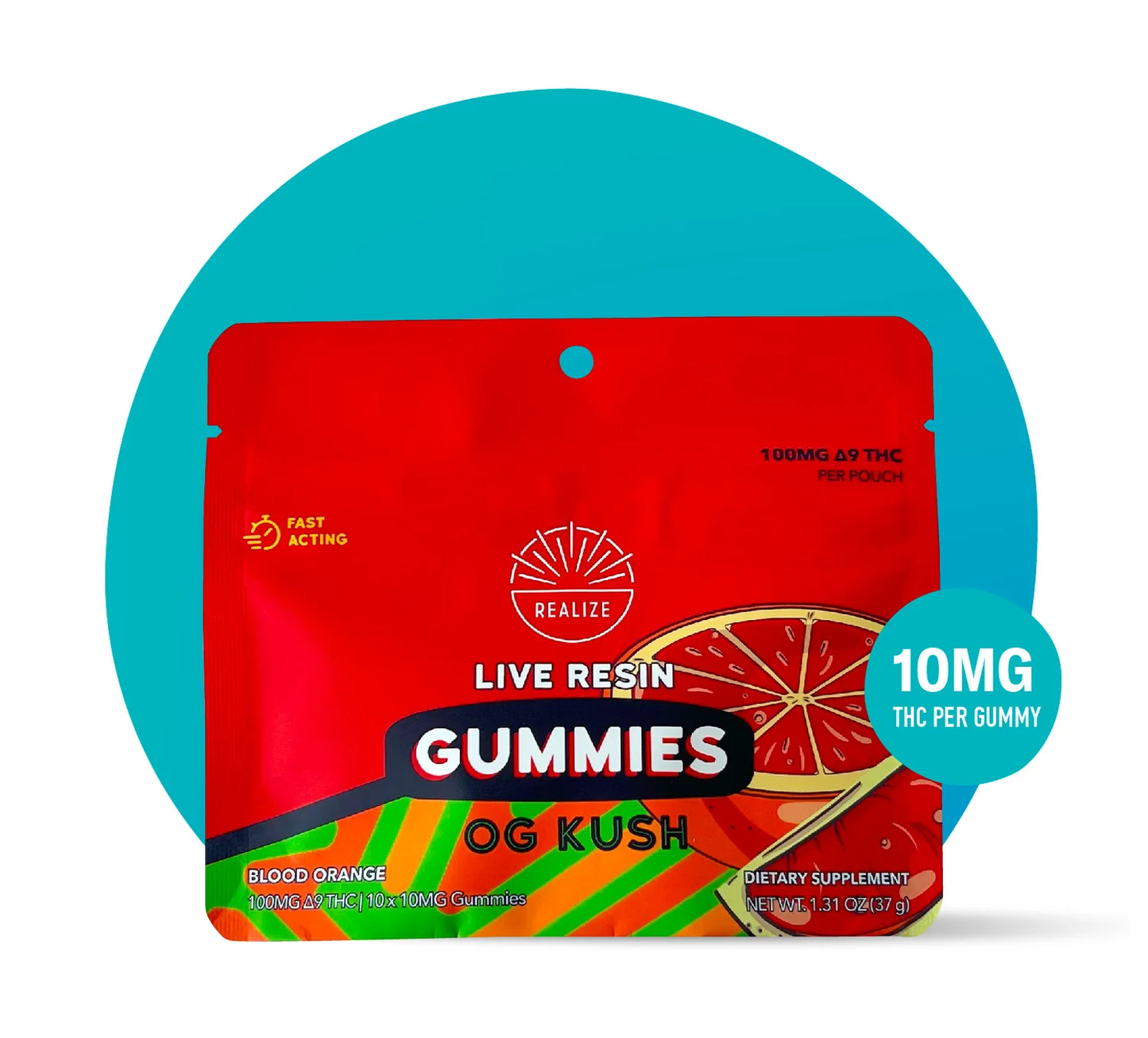 Realize | Live Resin Gummies 100MG THC | Box of 10