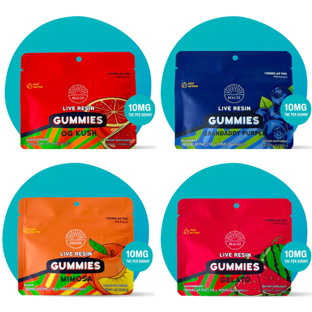 Realize | Live Resin Gummies 100MG THC | Box of 10