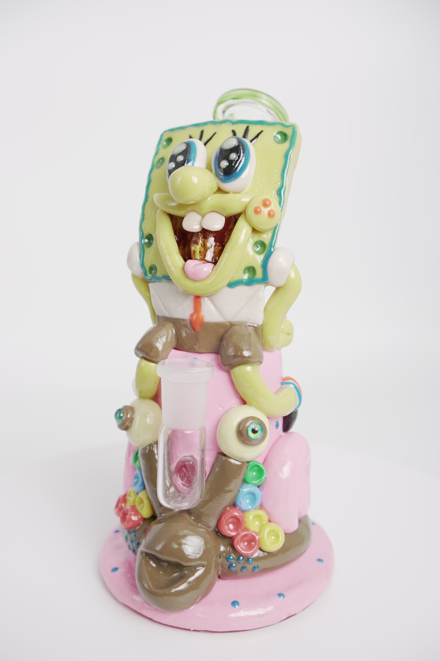 Glass Water Pipe | SpongeBob Design | 9 Inch