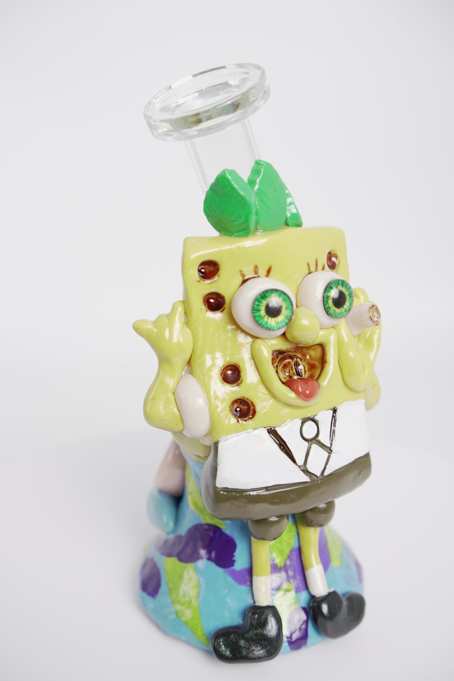 Glass Water Pipe | Stoned-Bob Design | 8 Inch