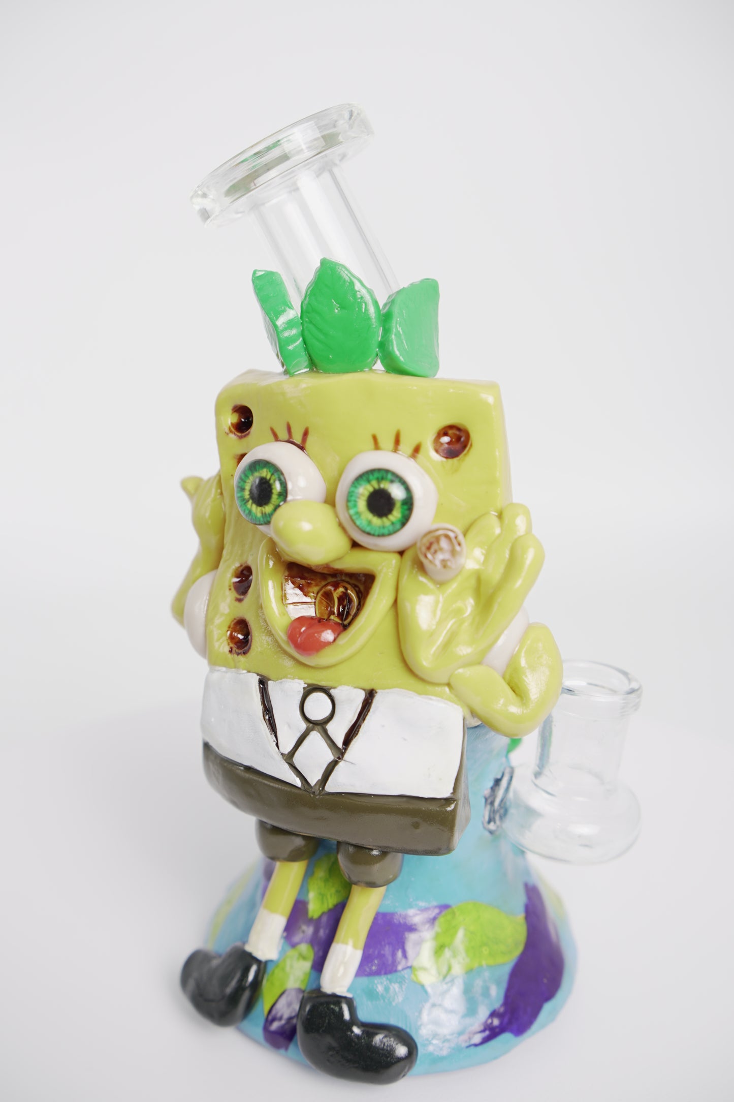 Glass Water Pipe | Stoned-Bob Design | 8 Inch