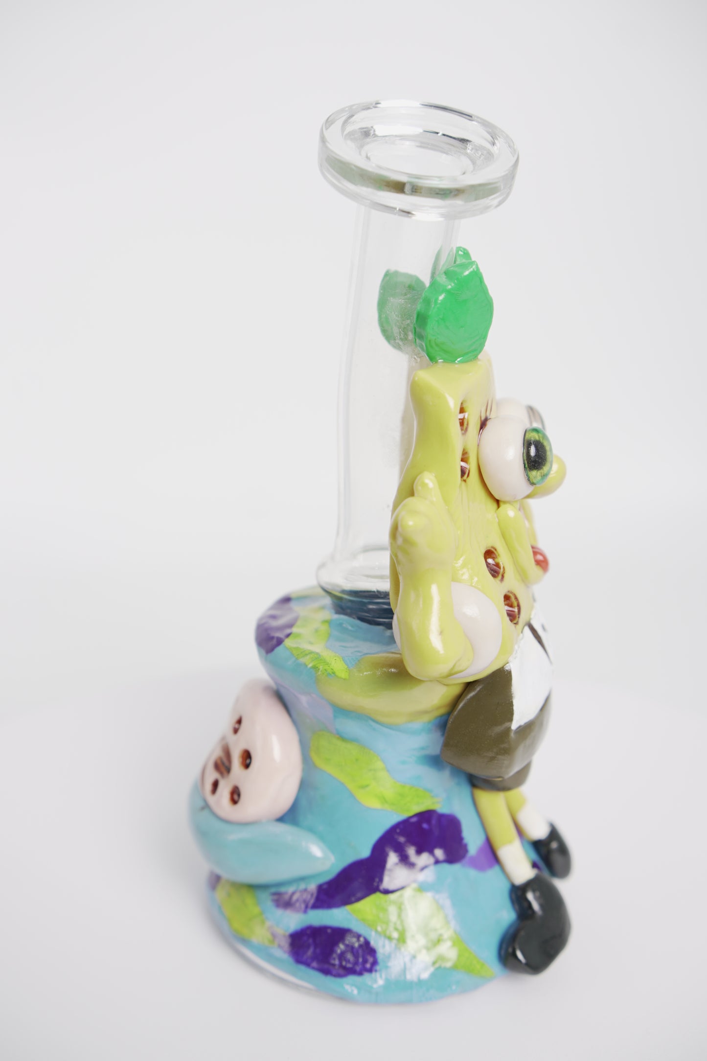 Glass Water Pipe | Stoned-Bob Design | 8 Inch