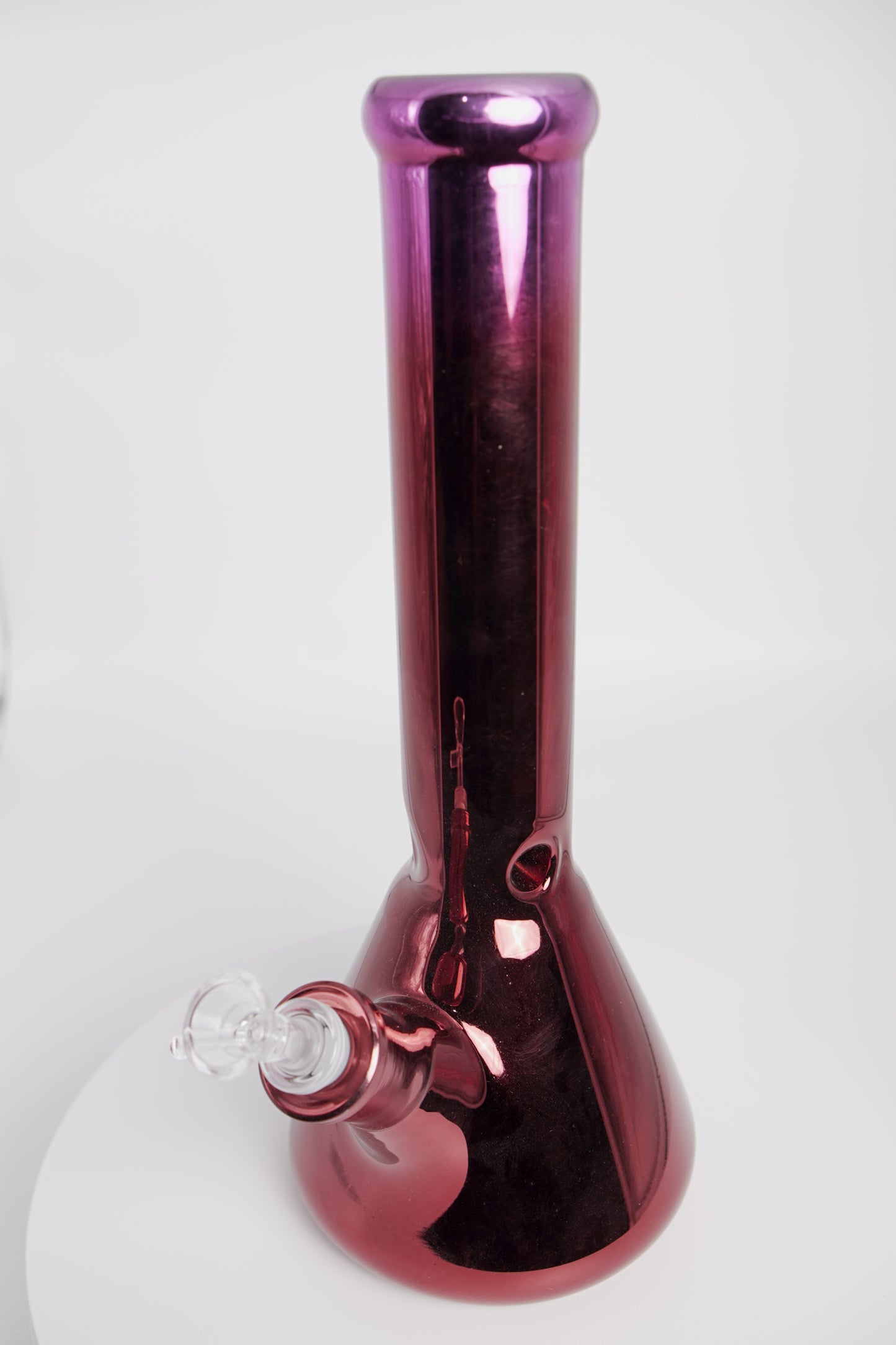 Glass Water Pipe | Reflective Purple Beaker | 14 Inch
