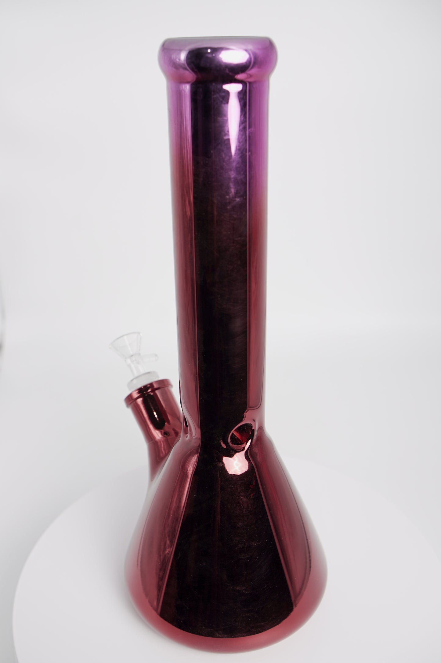 Glass Water Pipe | Reflective Purple Beaker | 14 Inch