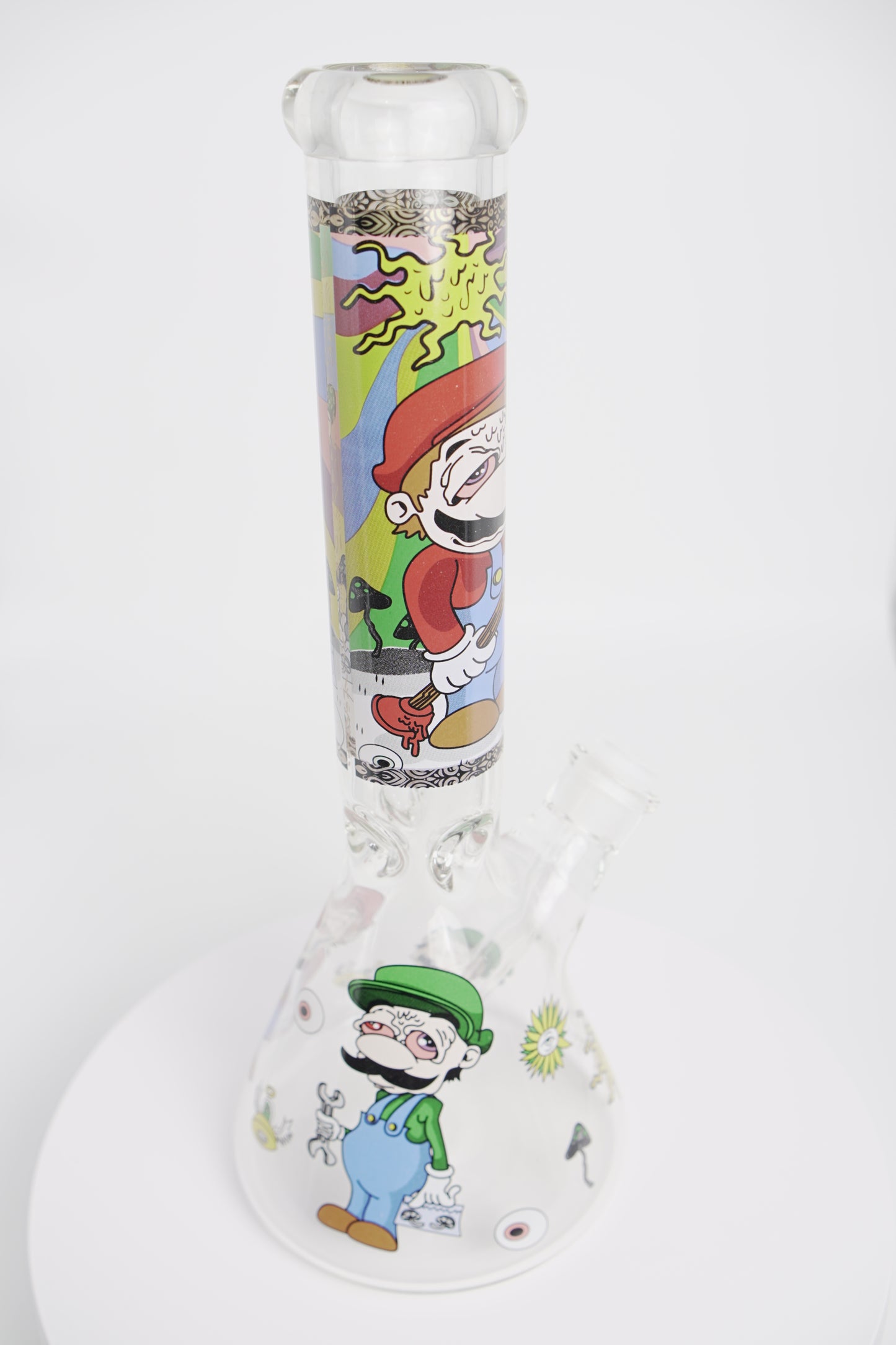 Glass Water Pipe | Zooted Mario Bros. Beaker | 14 Inch