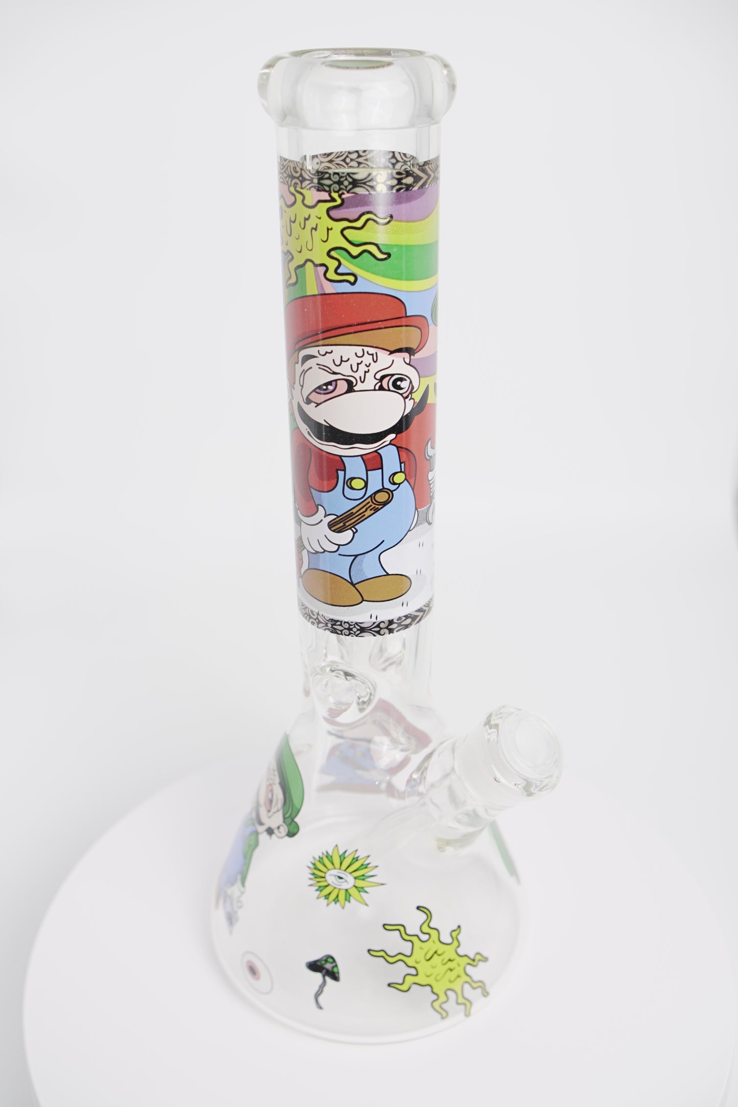 Glass Water Pipe | Zooted Mario Bros. Beaker | 14 Inch