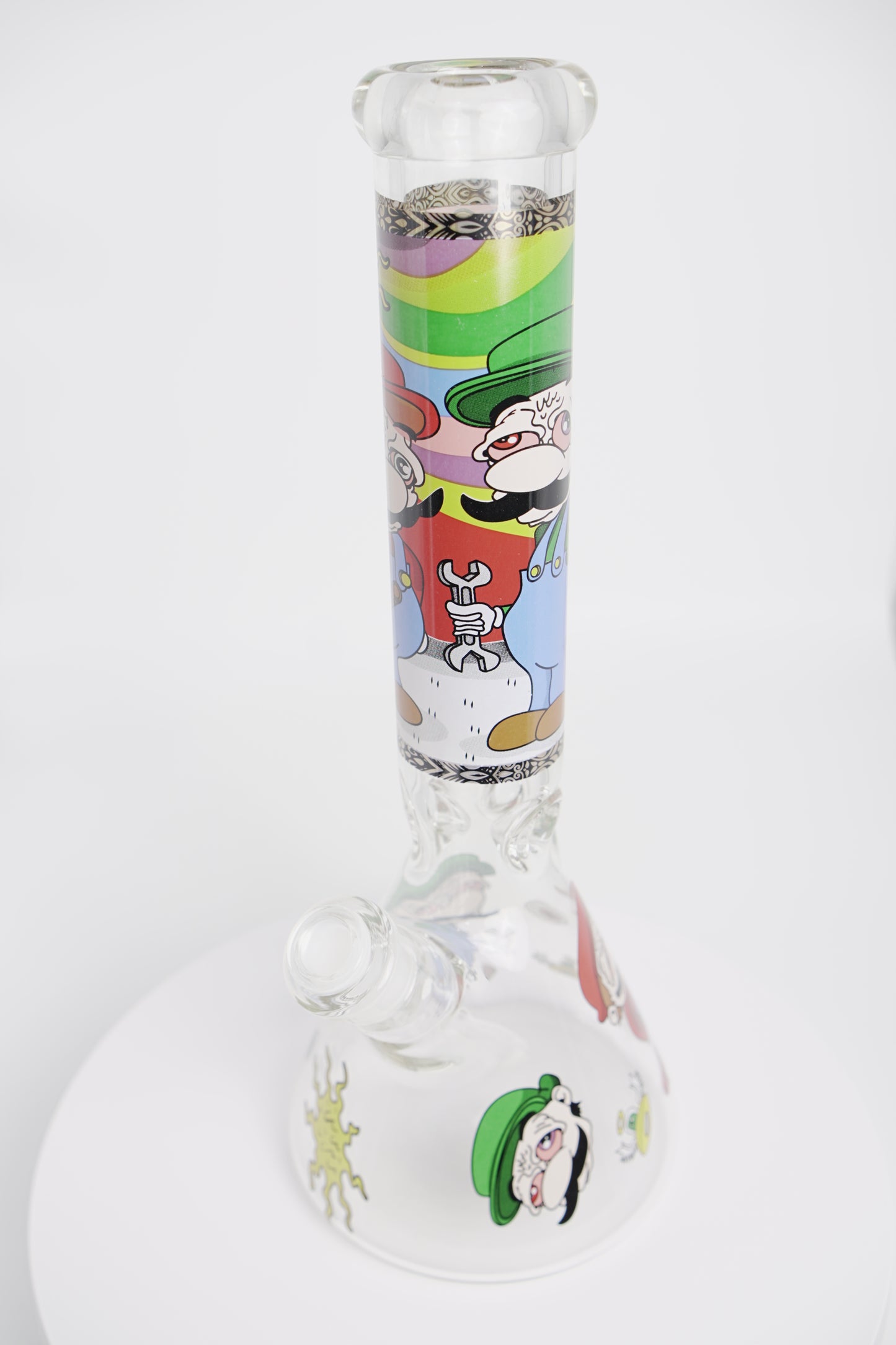 Glass Water Pipe | Zooted Mario Bros. Beaker | 14 Inch
