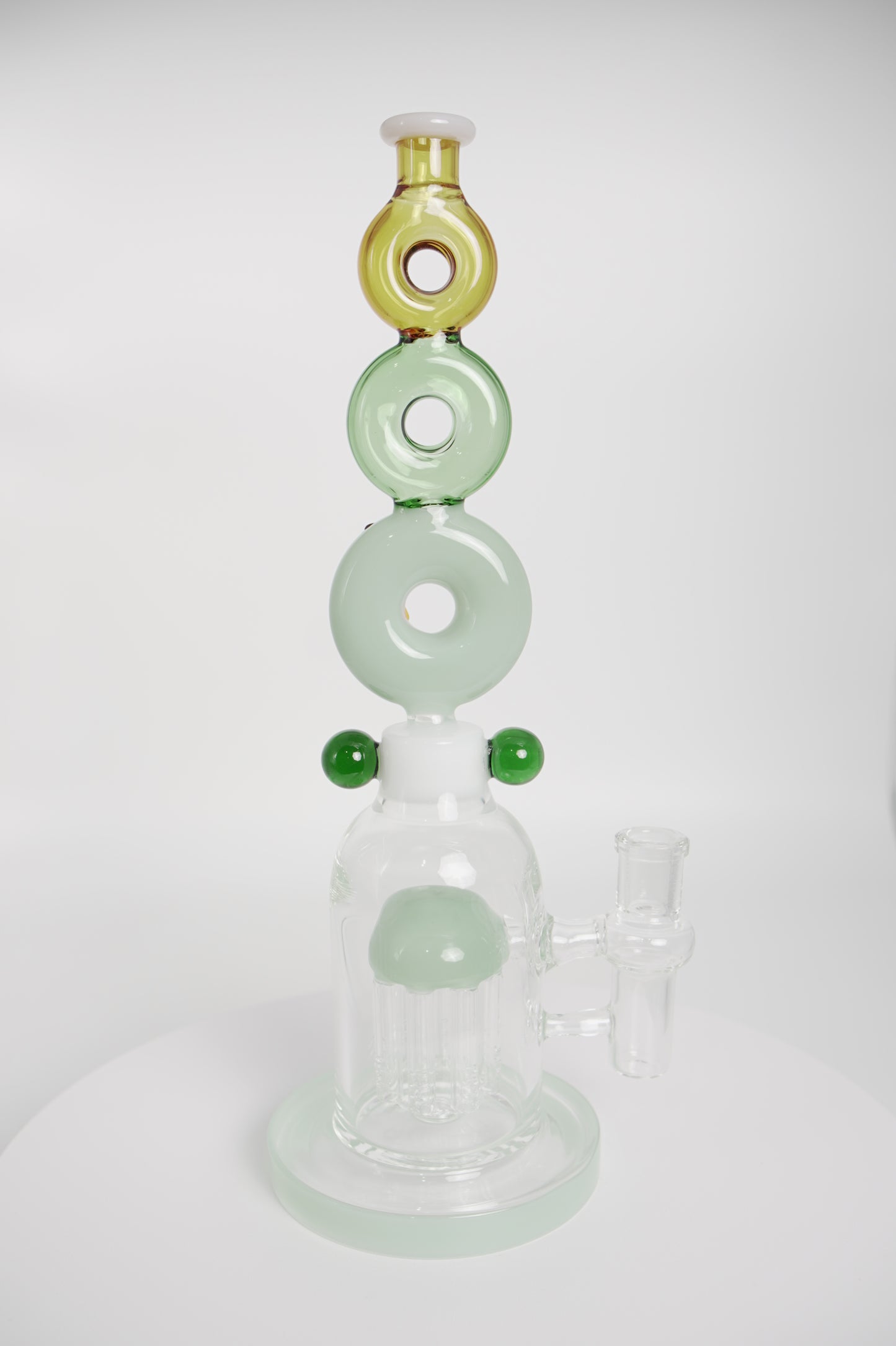 Glass Water Pipe | Stacked Donut Design | 12 Inch
