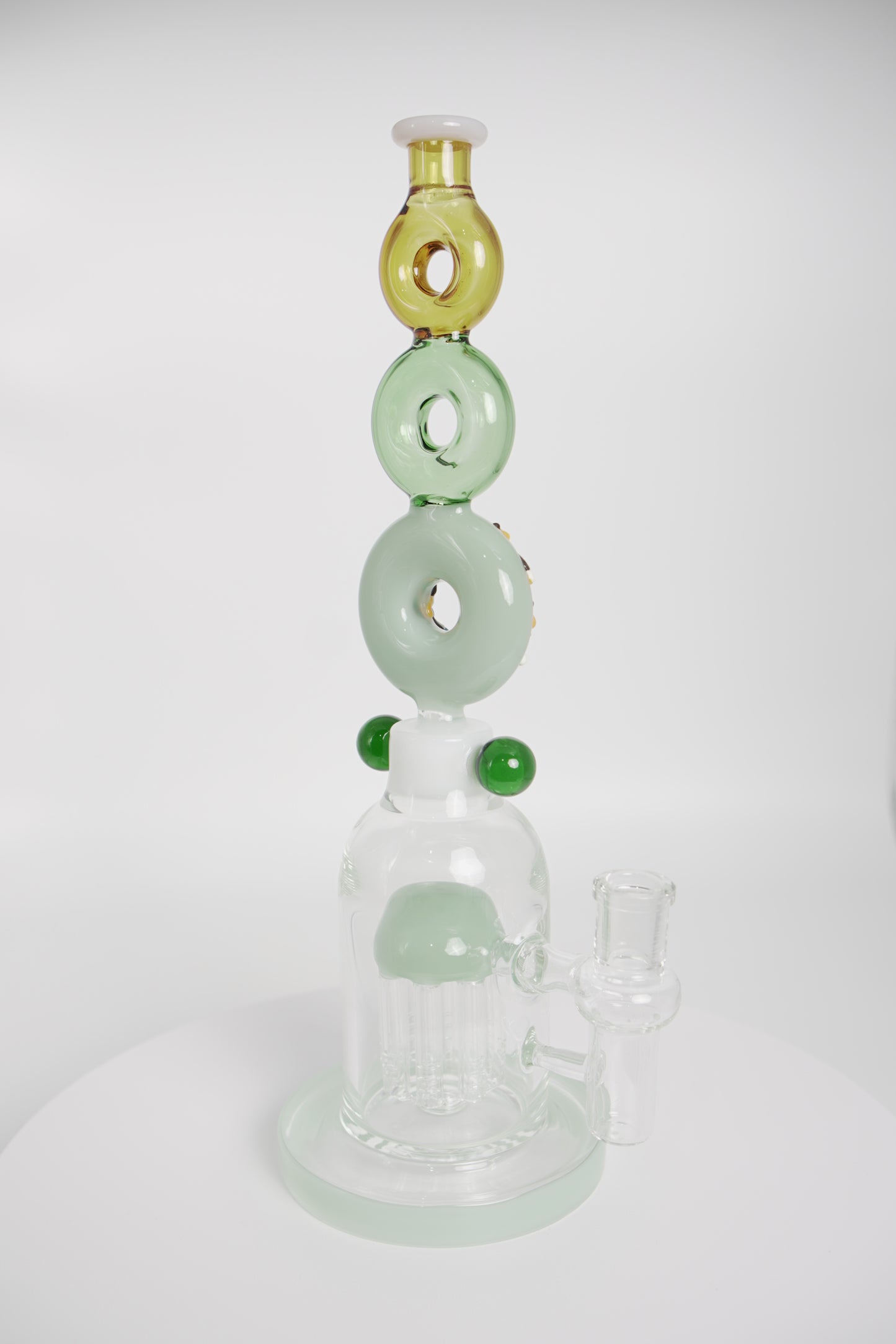 Glass Water Pipe | Stacked Donut Design | 12 Inch