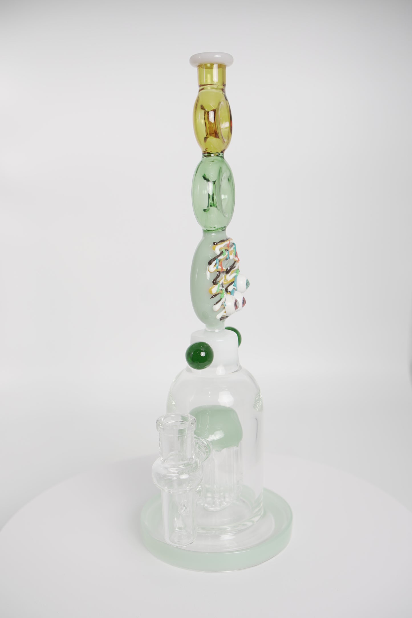Glass Water Pipe | Stacked Donut Design | 12 Inch