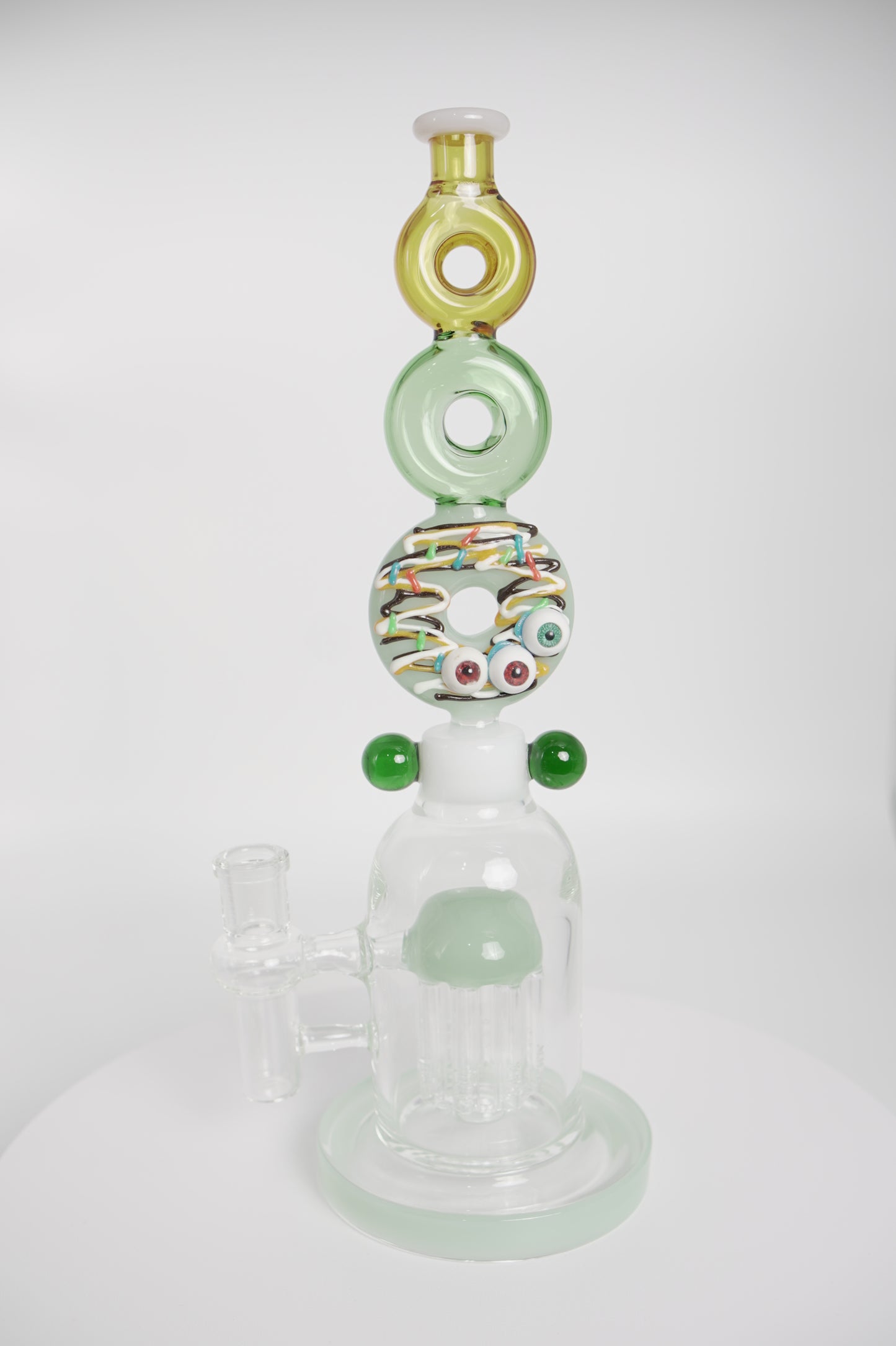 Glass Water Pipe | Stacked Donut Design | 12 Inch