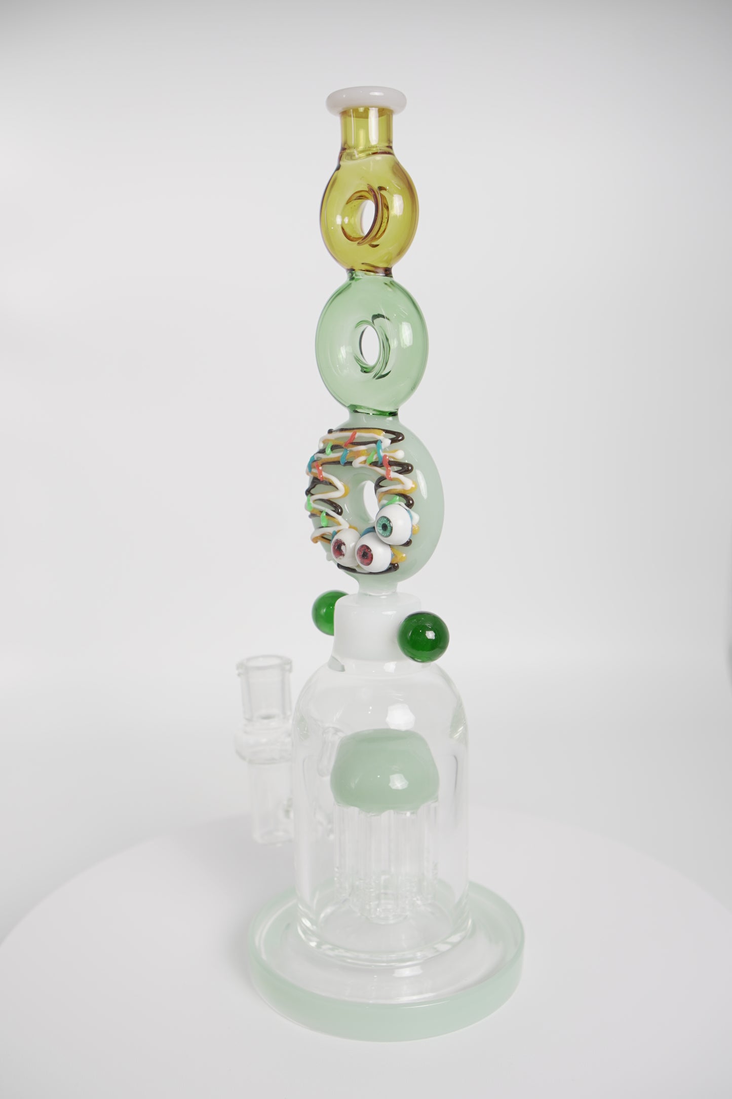 Glass Water Pipe | Stacked Donut Design | 12 Inch