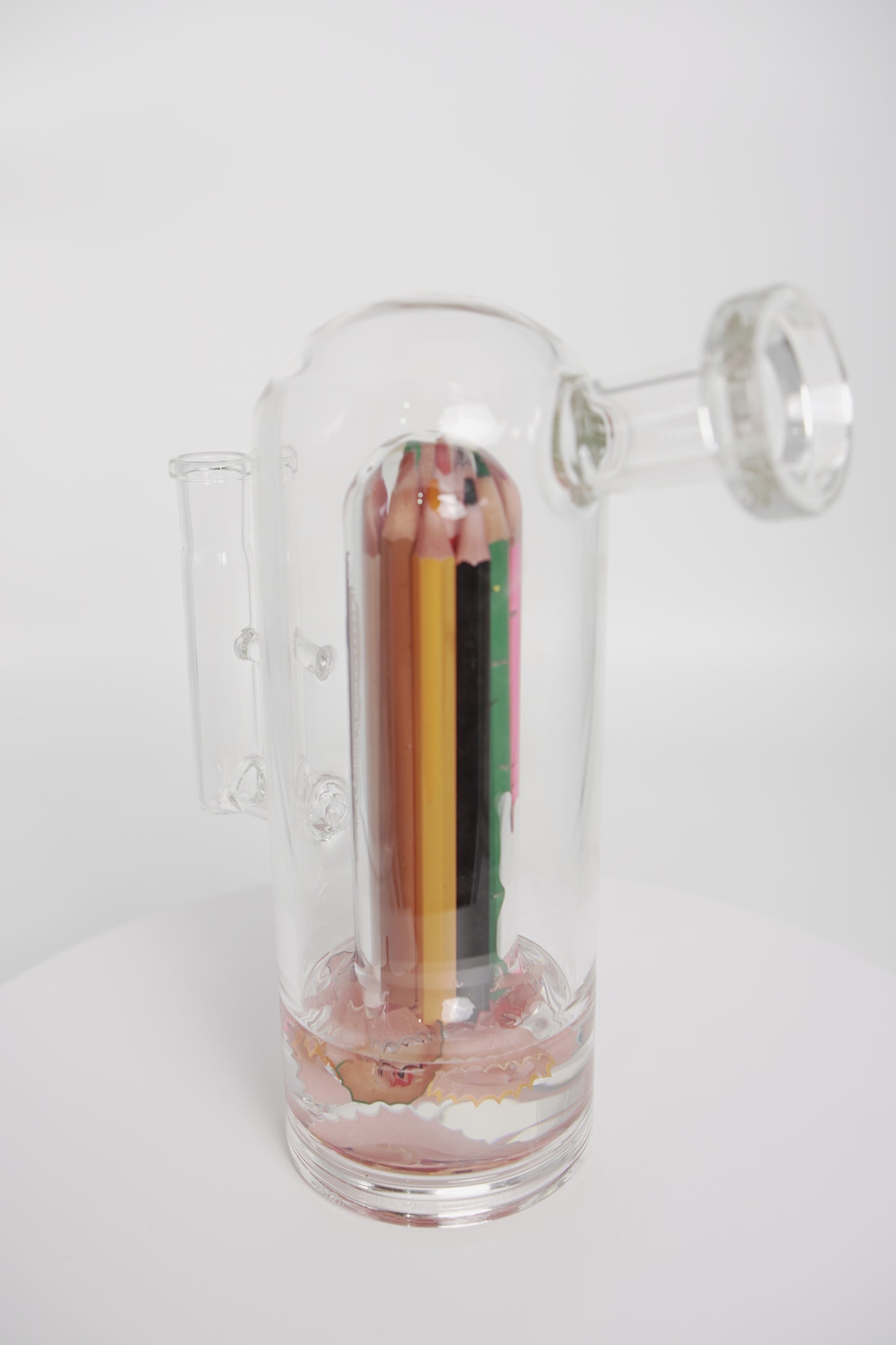 Glass Water Pipe | Colored Pencil Resin Design | 7.5 Inch