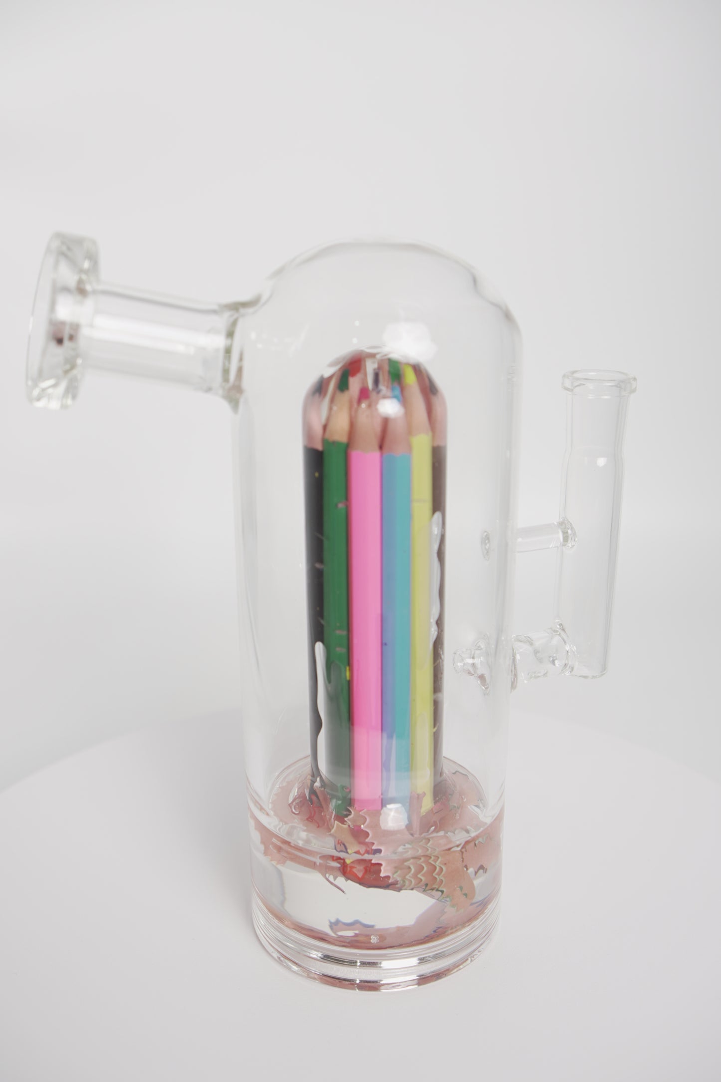 Glass Water Pipe | Colored Pencil Resin Design | 7.5 Inch