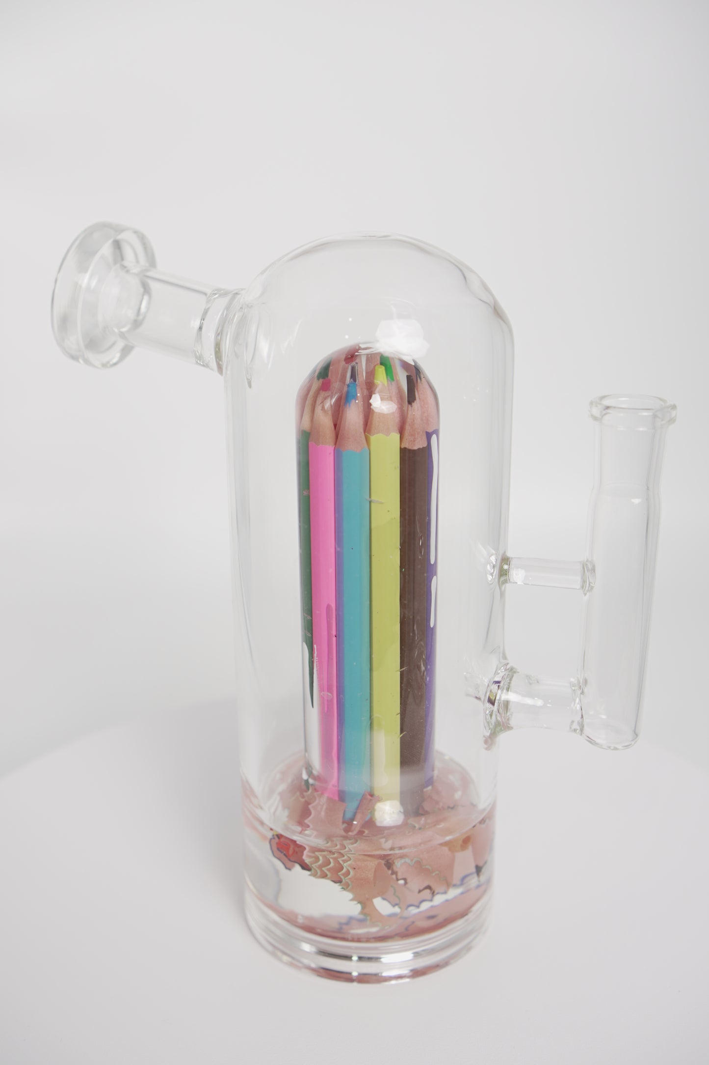 Glass Water Pipe | Colored Pencil Resin Design | 7.5 Inch