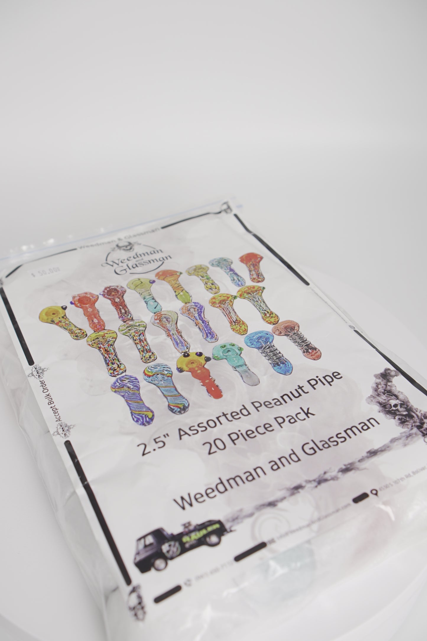 Assorted Peanut Pipe | 2.5 Inch | 20 Piece Pack