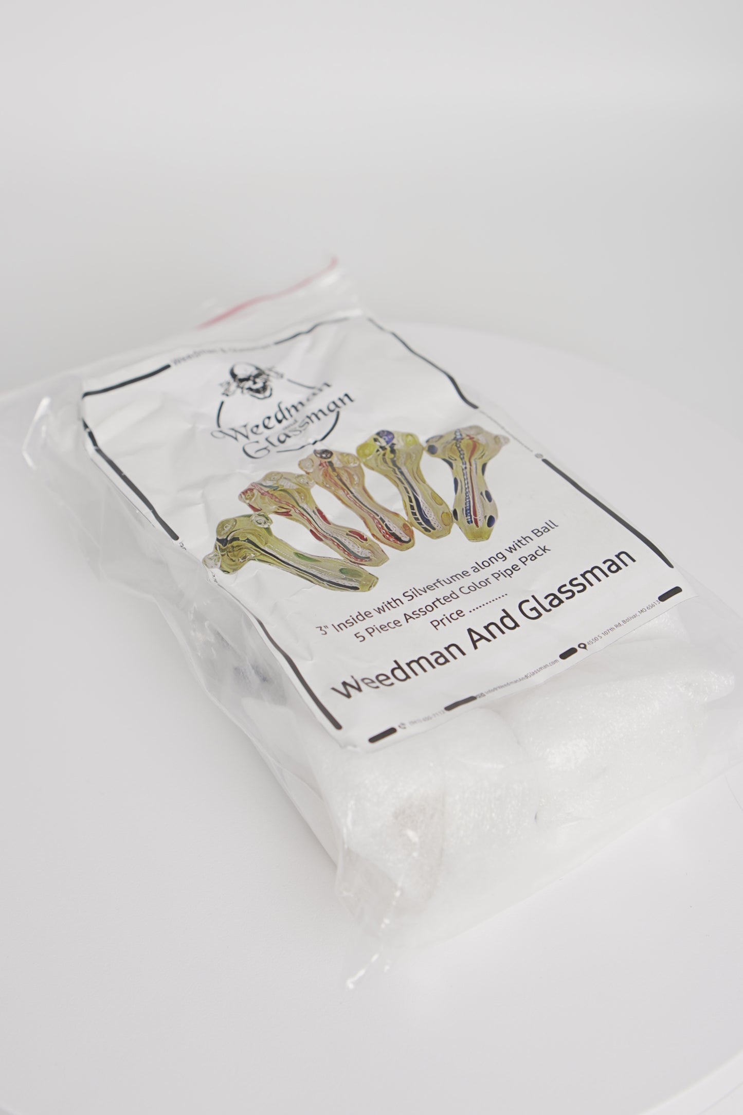 Assorted Glass Hand Pipe | 3 inch | 5 Piece Pack