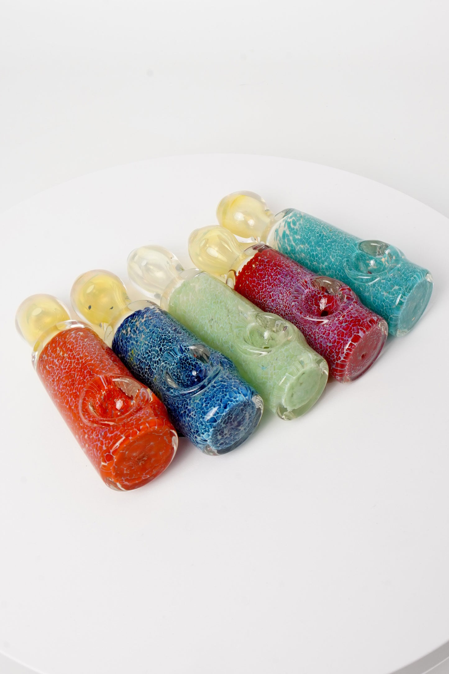 Frit Silverfume Barrel Hand Pipe | 4 Inch | 5 Piece Pack