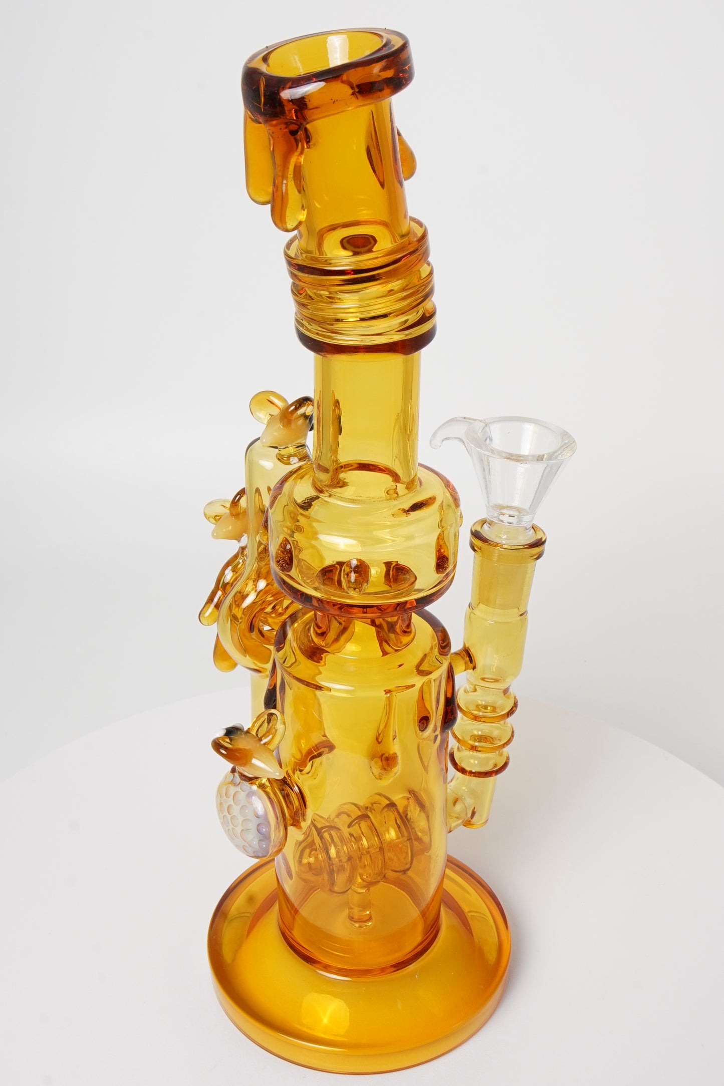 Glass Water Pipe | Bee Design | 10 Inch