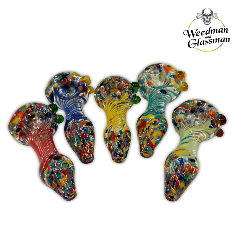 Twisting Frit Hand Pipe | 3 inch | 5 Piece Pack