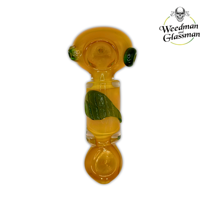 Heavy Silverfume w/ Colortube Leaf Hand Pipe | 4 inch | 5 Piece Pack