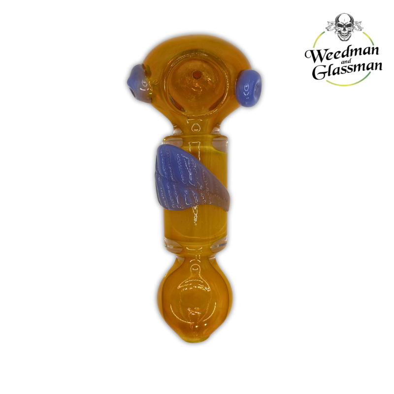 Heavy Silverfume w/ Colortube Leaf Hand Pipe | 4 inch | 5 Piece Pack