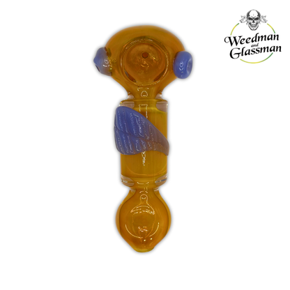 Heavy Silverfume w/ Colortube Leaf Hand Pipe | 4 inch | 5 Piece Pack