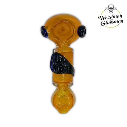 Heavy Silverfume w/ Colortube Leaf Hand Pipe | 4 inch | 5 Piece Pack