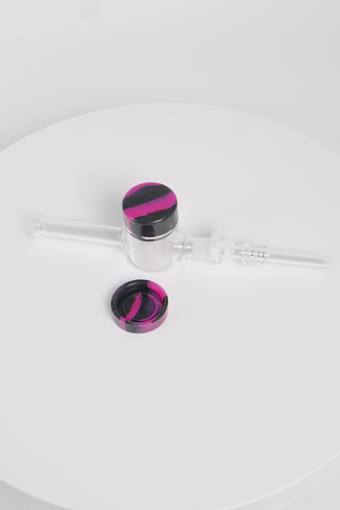 Glass Nectar Collector w/ Assorted Resin Puck | 7 Inch | 5 Pack