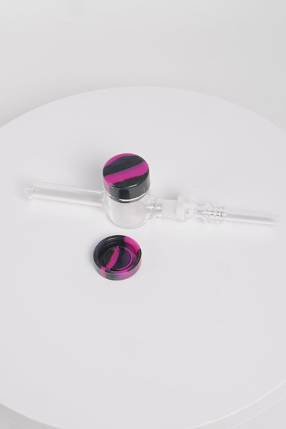 Glass Nectar Collector w/ Assorted Resin Puck | 7 Inch | 5 Pack