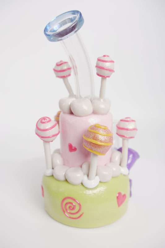 Glass Water Pipe | Lollipop Cake Design | 8 Inch