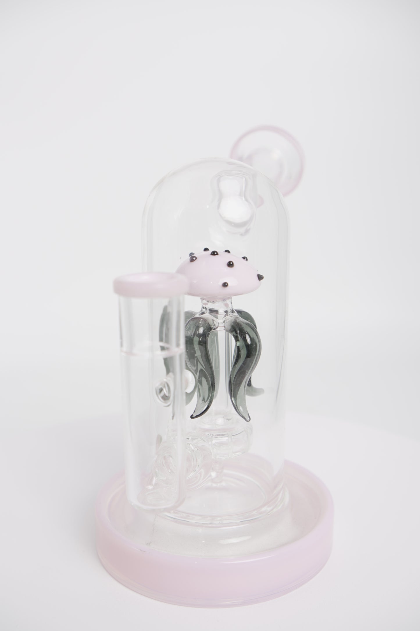 Glass Water Pipe | Abstract Pink Design | 7 Inch