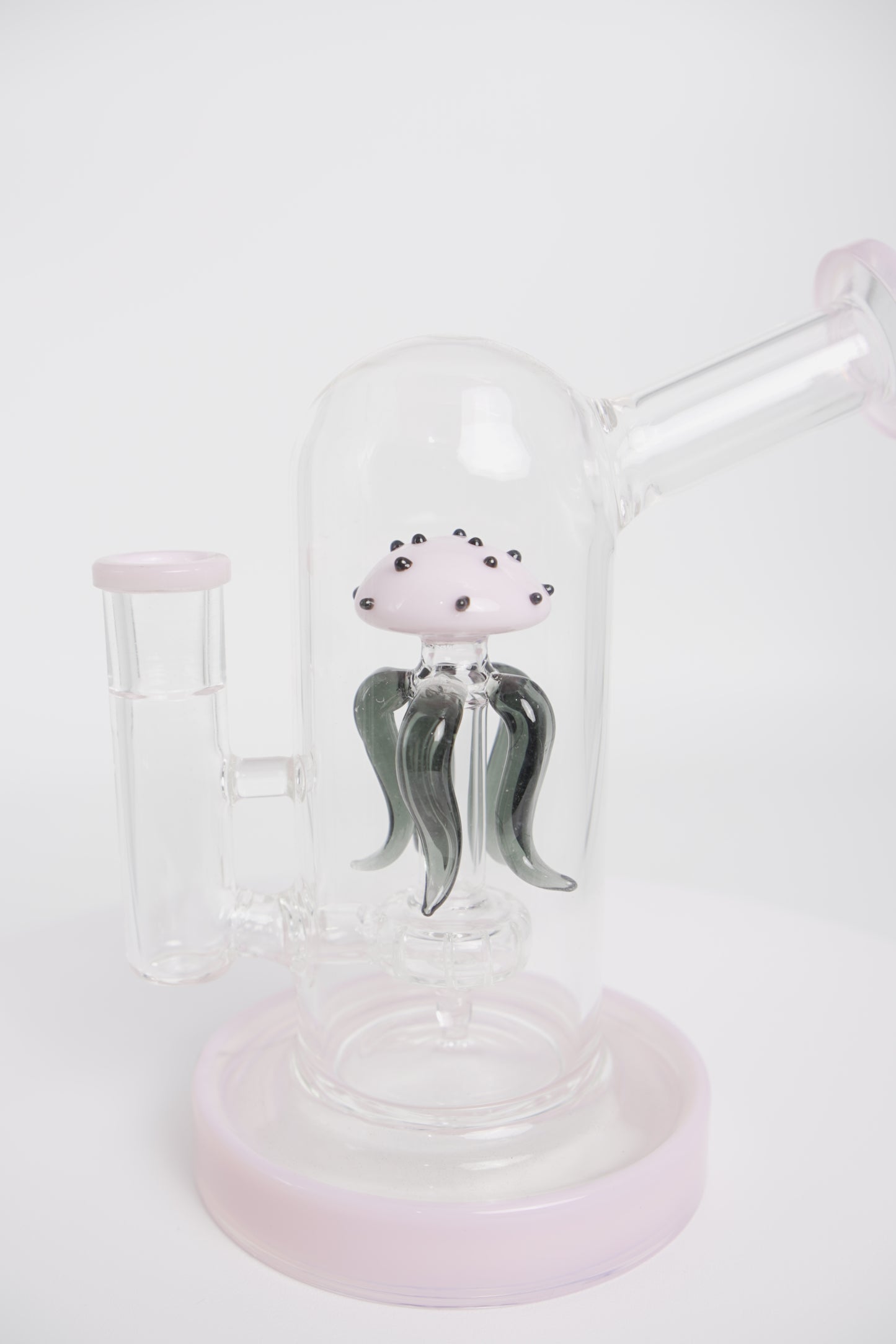 Glass Water Pipe | Abstract Pink Design | 7 Inch