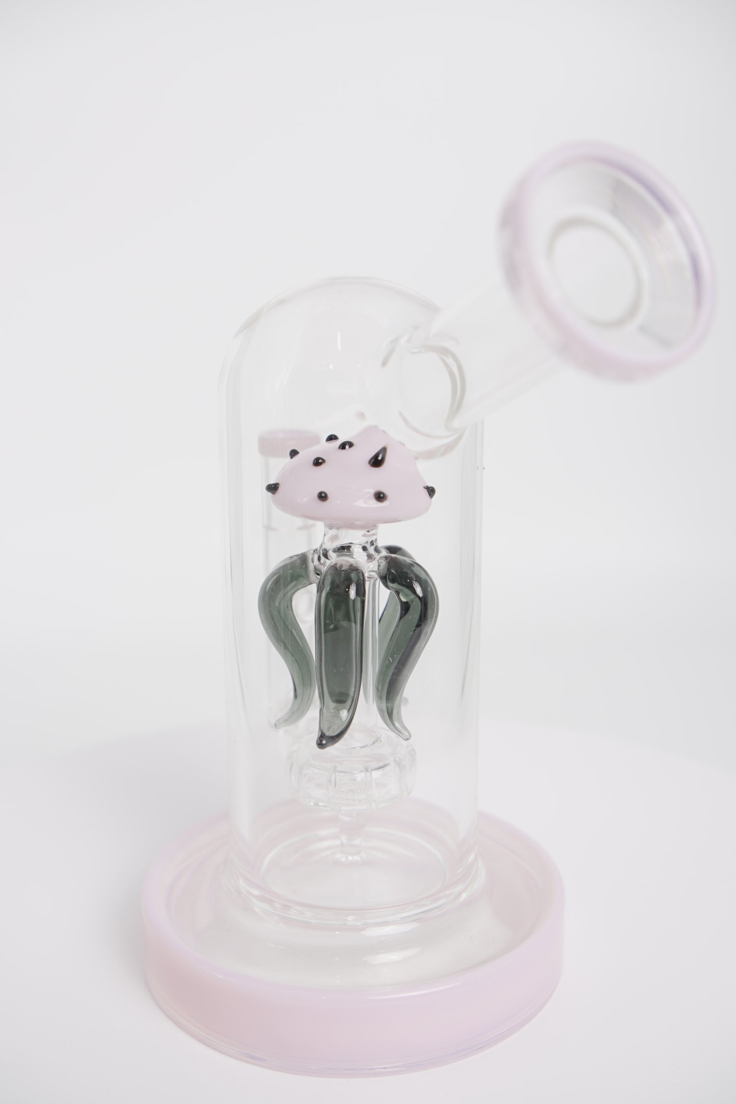 Glass Water Pipe | Abstract Pink Design | 7 Inch