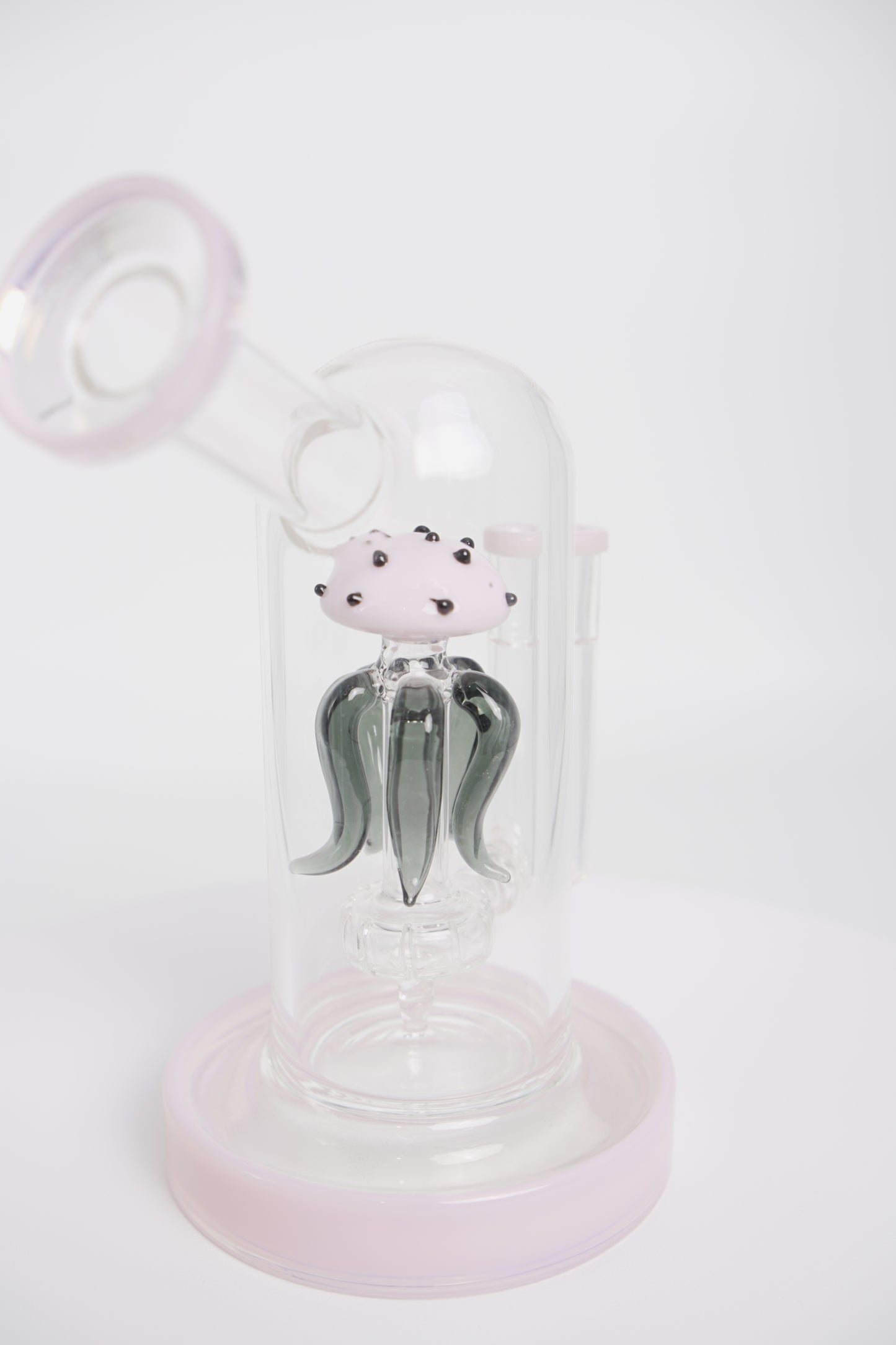 Glass Water Pipe | Abstract Pink Design | 7 Inch