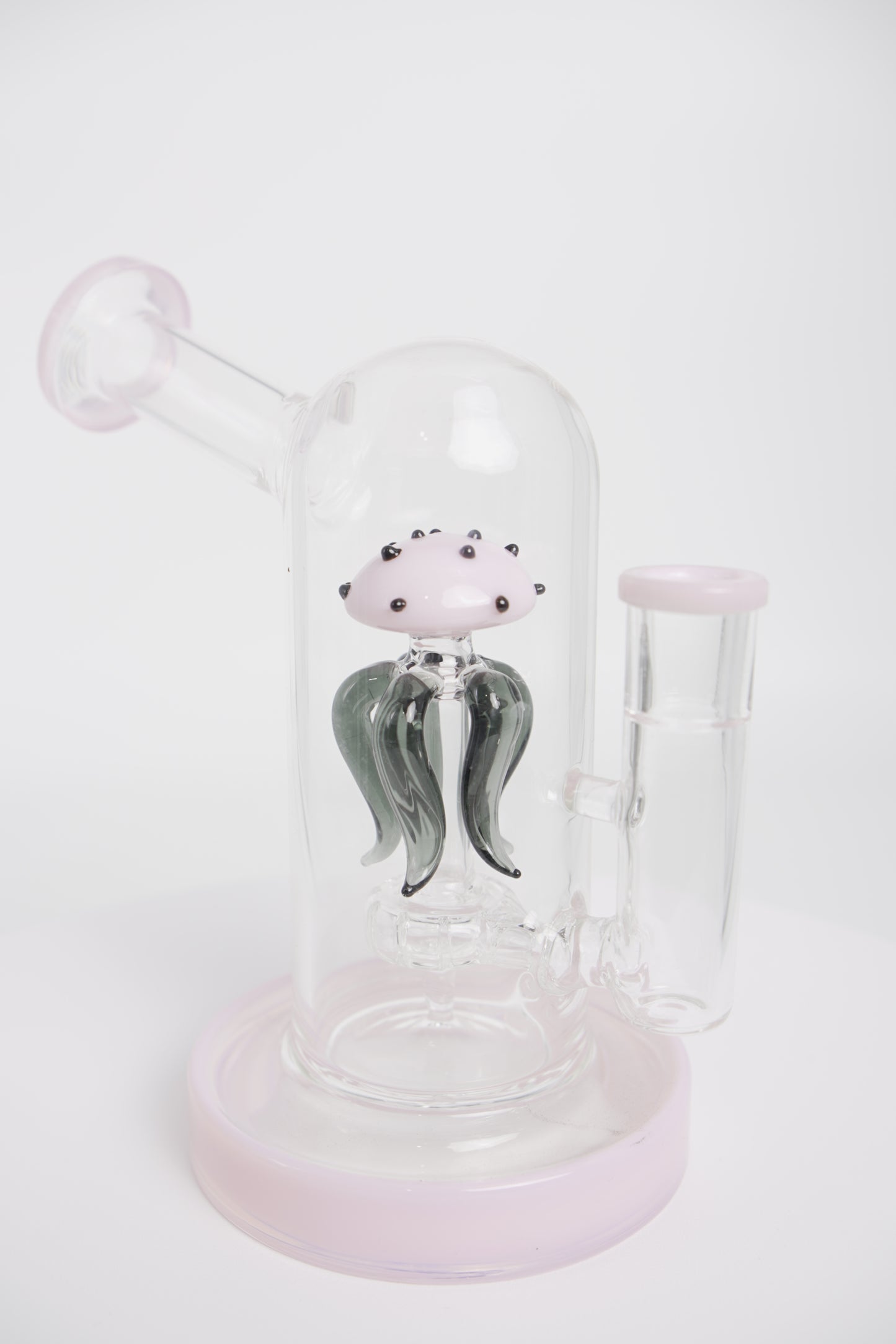 Glass Water Pipe | Abstract Pink Design | 7 Inch