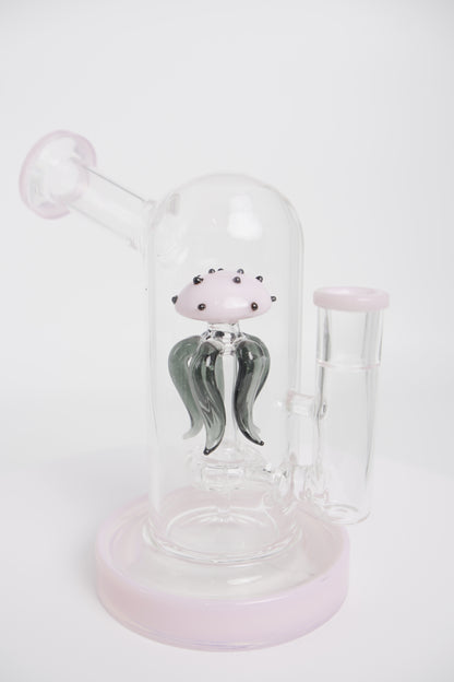 Glass Water Pipe | Abstract Pink Design | 7 Inch