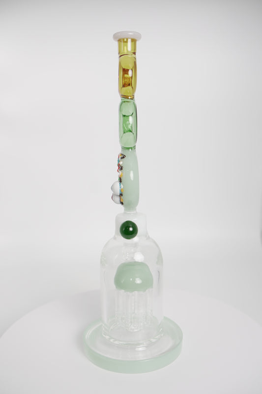 Glass Water Pipe | Stacked Donut Design | 12 Inch