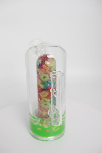 Glass Water Pipe | Fruit Loop Resin Design | 7.5 Inch