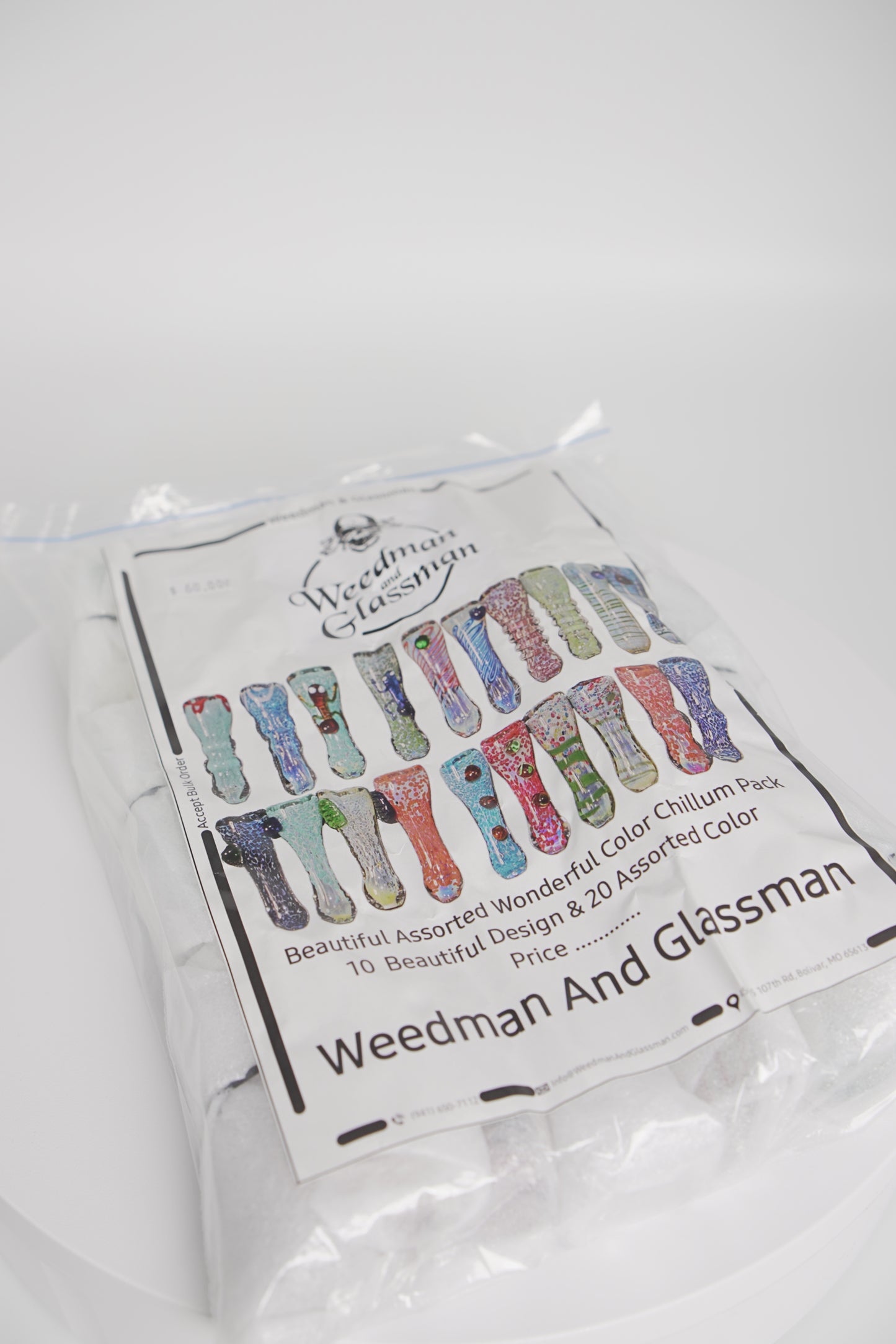 Assorted Vibrant Color Chillum | 3 Inch | 20 Piece Pack