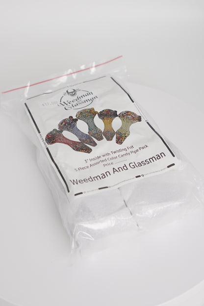 Twisting Frit Hand Pipe | 3 inch | 5 Piece Pack