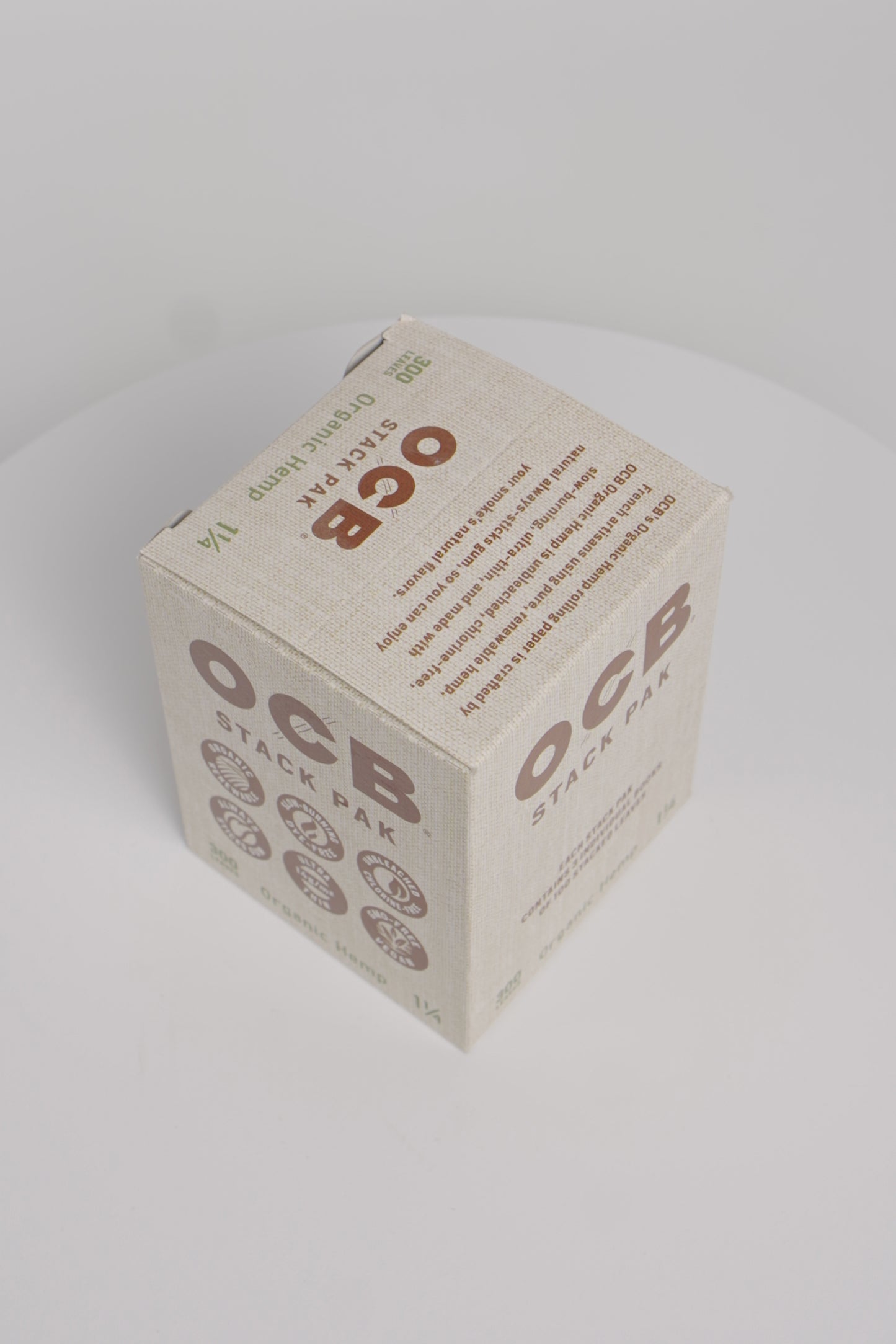 OCB Papers | Organic Hemp | 1 1/4 Stack Pak | 12 x 300 Leaves