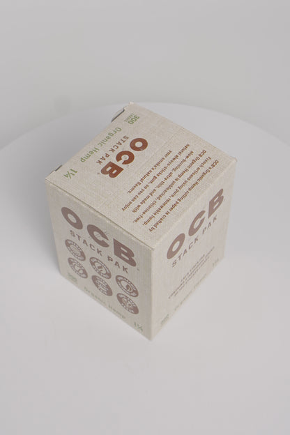 OCB Papers | Organic Hemp | 1 1/4 Stack Pak | 12 x 300 Leaves
