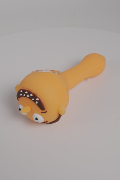 Silicone Hand Pipe | Rick & Morty Design | 5 Inch | Glow-In-Dark | 4 Count